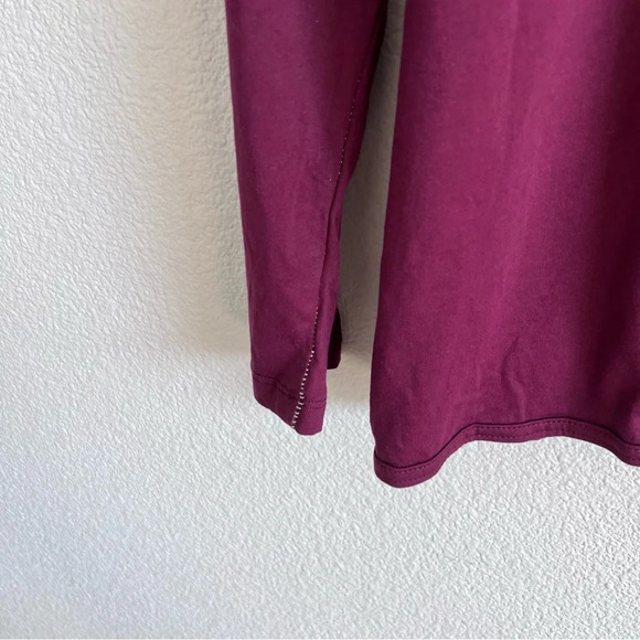 M.Singer Mens Long Sleeve Cotton Burgundy Tee - Picture 6 of 11